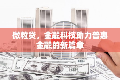 云南微粒贷，金融科技助力普惠金融的新篇章