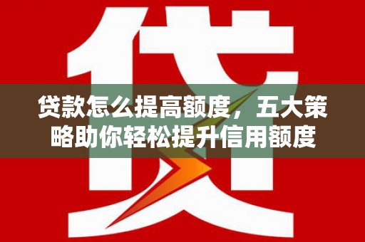 云南贷款怎么提高额度，五大策略助你轻松提升信用额度