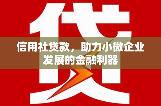 云南信用社贷款，助力小微企业发展的金融利器