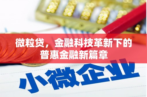 云南微粒贷，金融科技革新下的普惠金融新篇章